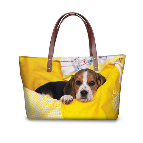 3D Beagle Dog Tote Bag